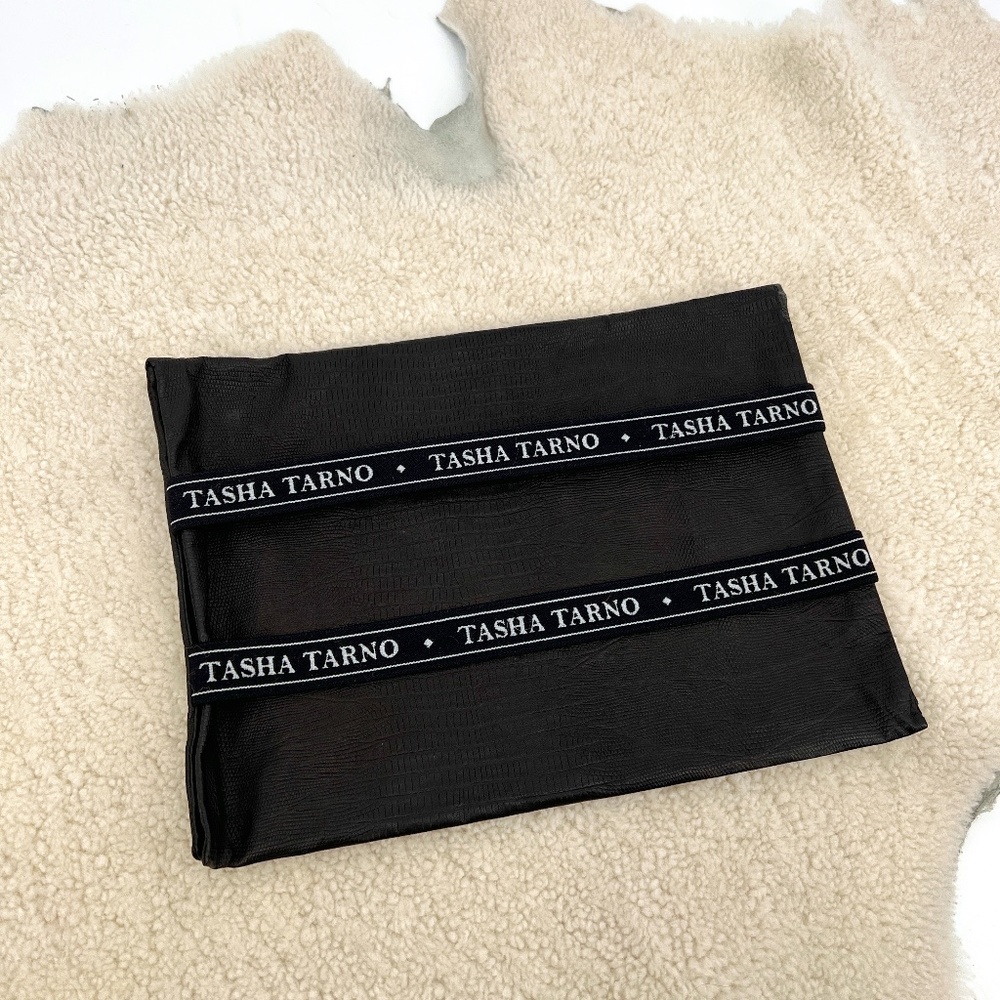 TASHA TARNO Real leather embossed crocodile Laptop and iPad sleeve / purse